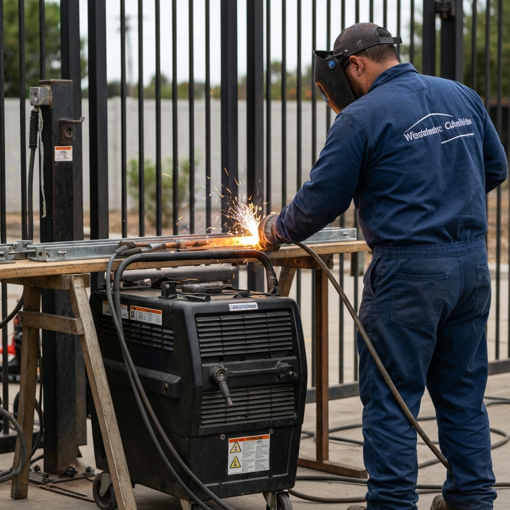 Gate parts and welding by a professional welder.